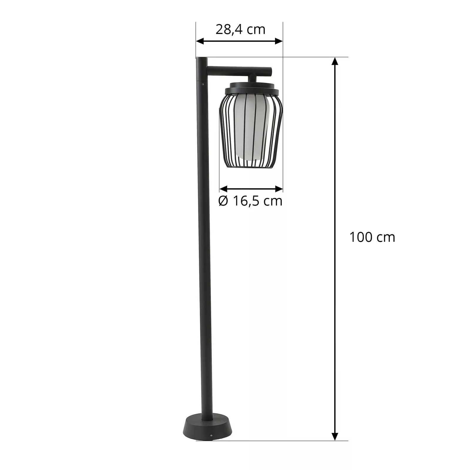 Lucande Wegeleuchte Chandan, 100 cm, schwarz, Aluminium günstig online kaufen