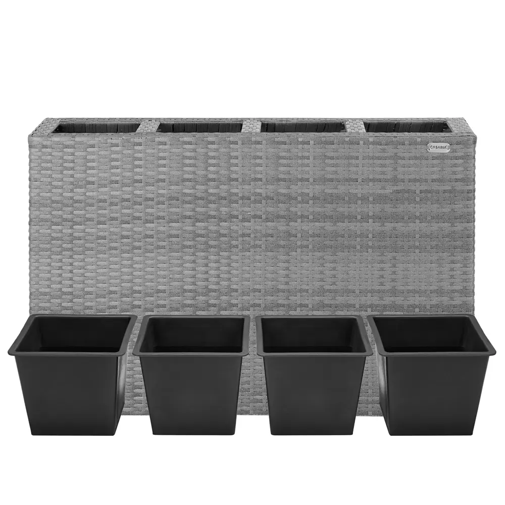 Polyrattan Blumentopf Grau 95x27x60cm günstig online kaufen