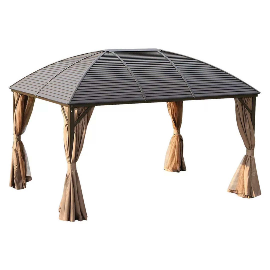 Outsunny Gartenpavillon bronze Stahl B/H/L: ca. 298x280x398 cm günstig online kaufen