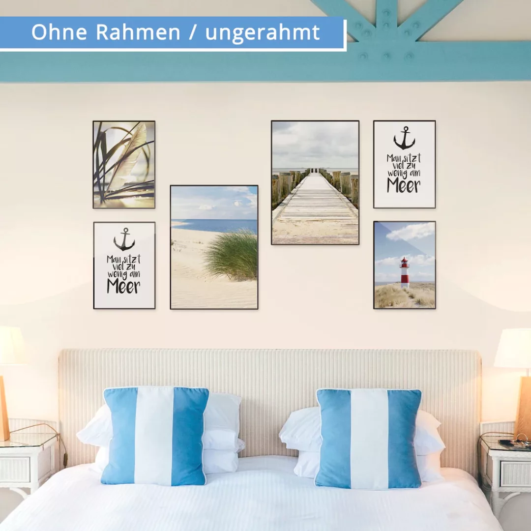 Artland Poster "Impressionen vom Meer", Meer Bilder, (Set, 6 St.), 6er Set, günstig online kaufen