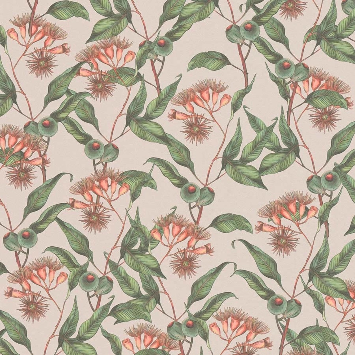 Bricoflor Botanik Tapete Mit Oliven Und Blätter Muster Vlies Blumentapete B günstig online kaufen