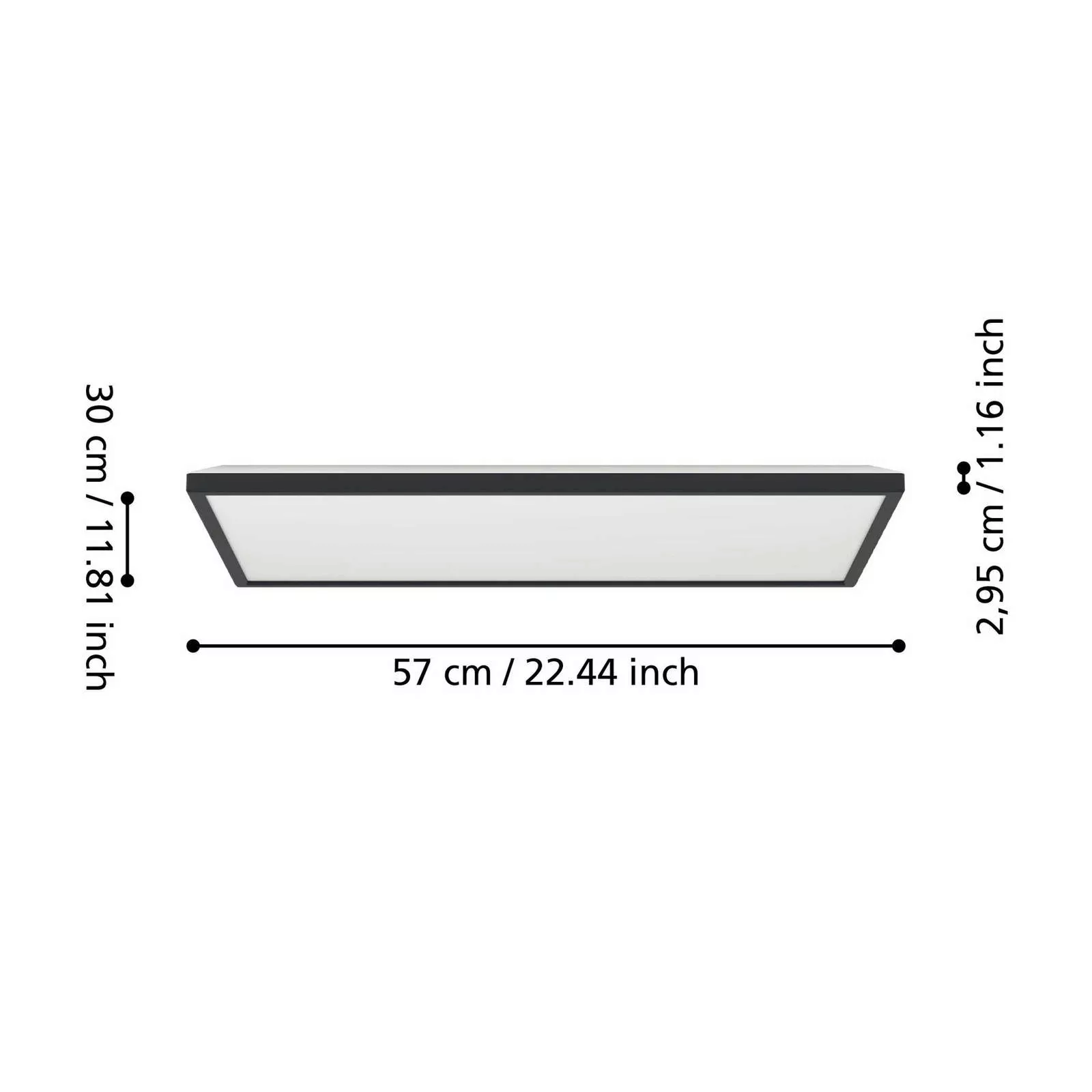 EGLO connect LED-Panel Rovito-Z schwarz 57 x 30 cm günstig online kaufen