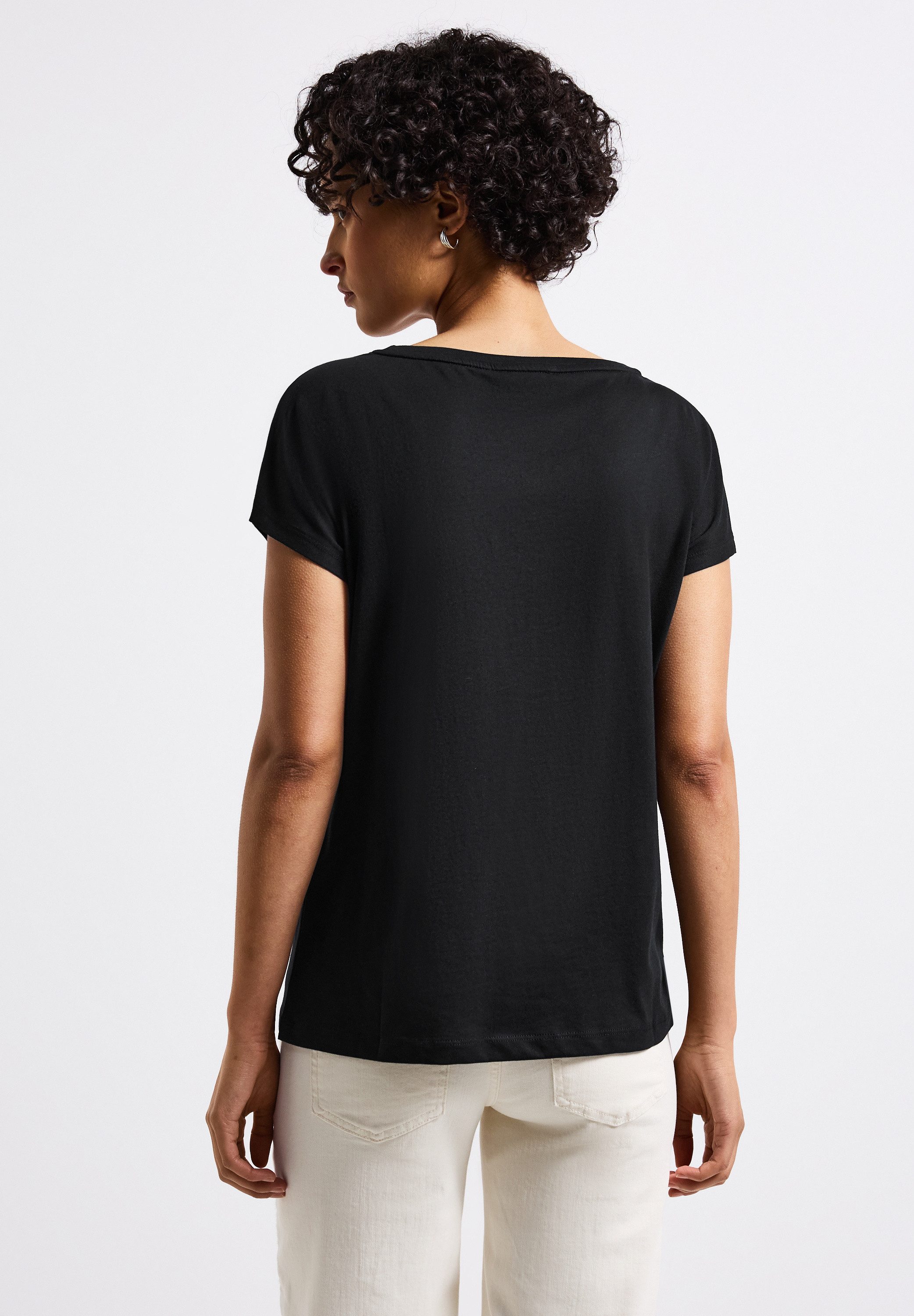STREET ONE T-Shirt, mit Materialmix günstig online kaufen