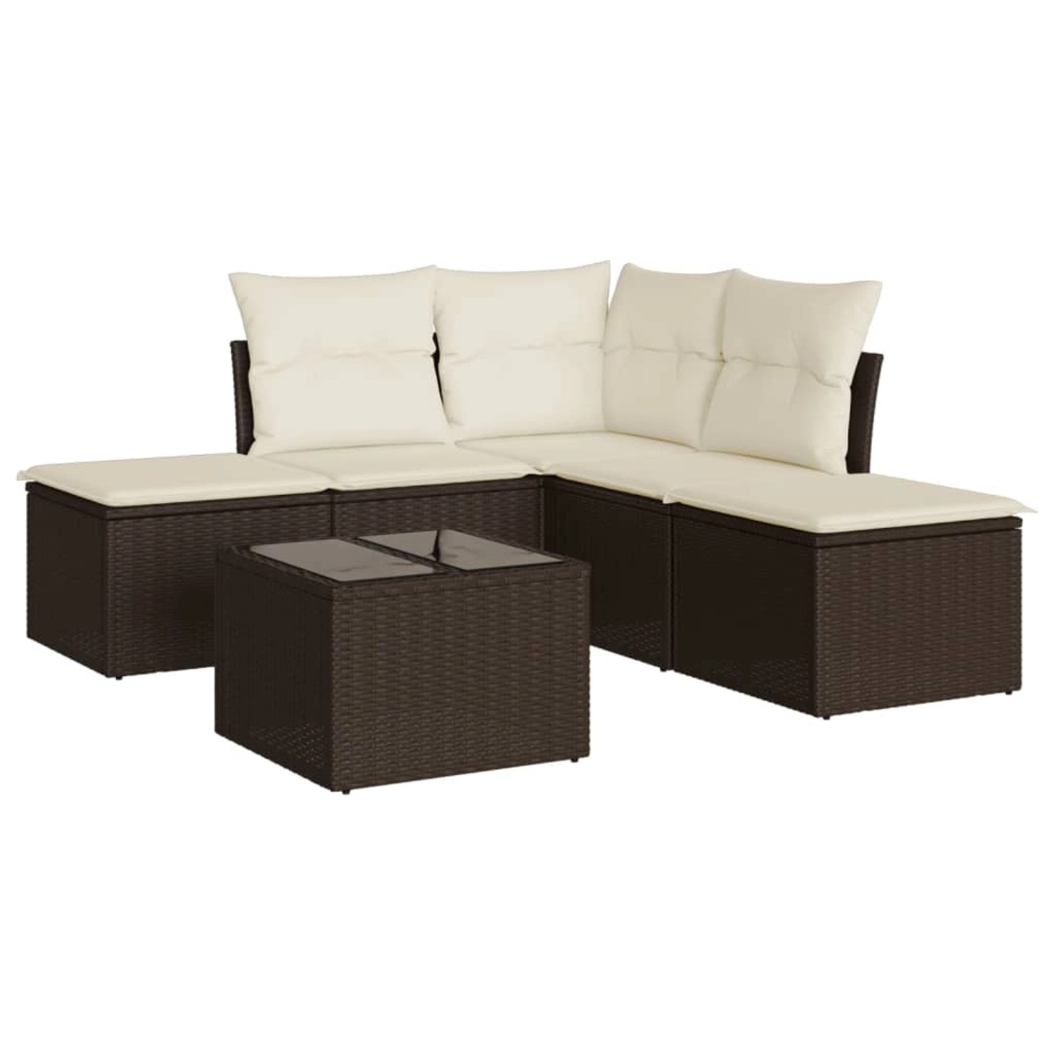 vidaXL 6-Tlg Garten-Sofagarnitur mit Kissen Braun Poly Rattan 3249572 günstig online kaufen