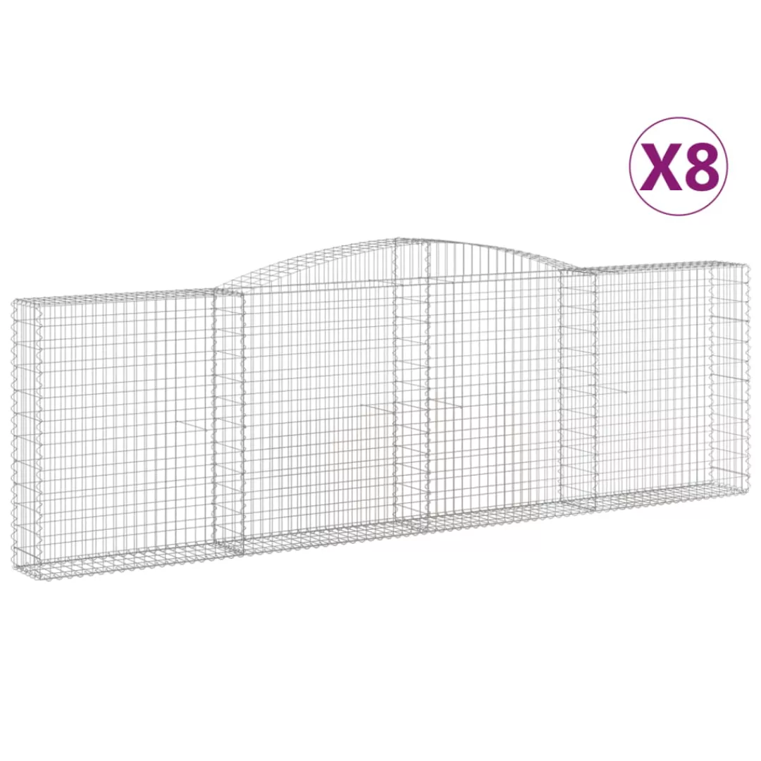 Vidaxl Gabionen Mit Hochbogen 8 Stk. 400x30x120/140cm Verzinktes Eisen günstig online kaufen