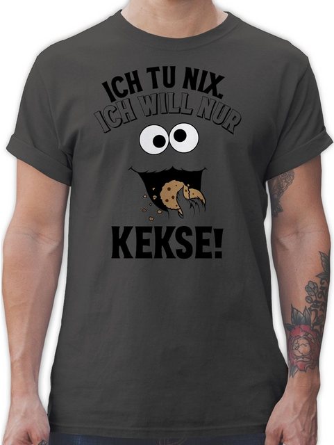 Shirtracer T-Shirt Ich tu nix Ich will nur Kekse I Krümelmonster I Keksmons günstig online kaufen