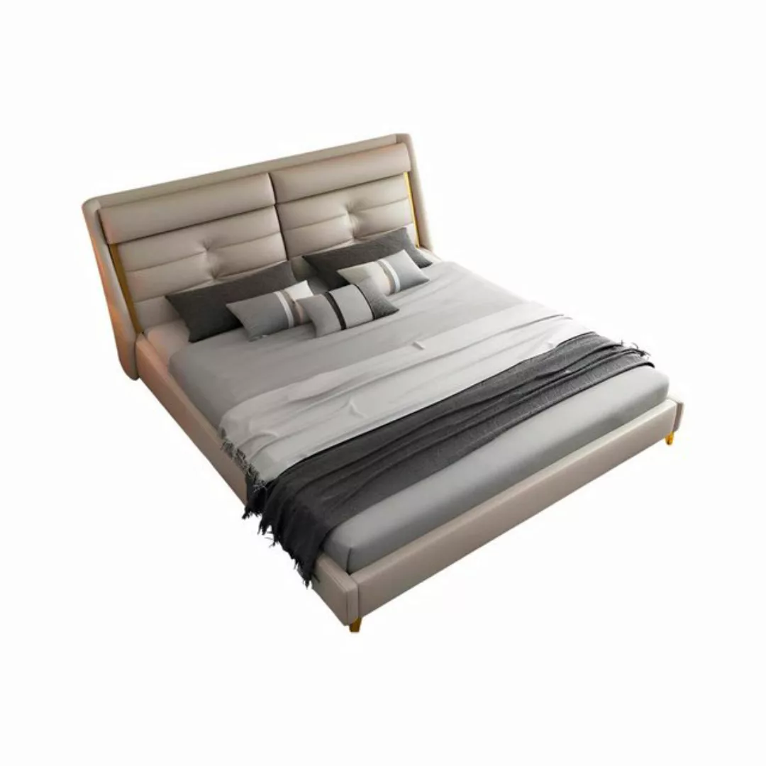 Xlmoebel Bett Exklusives Schlafzimmer Doppelbett 180x200cm aus Leder (Bett) günstig online kaufen