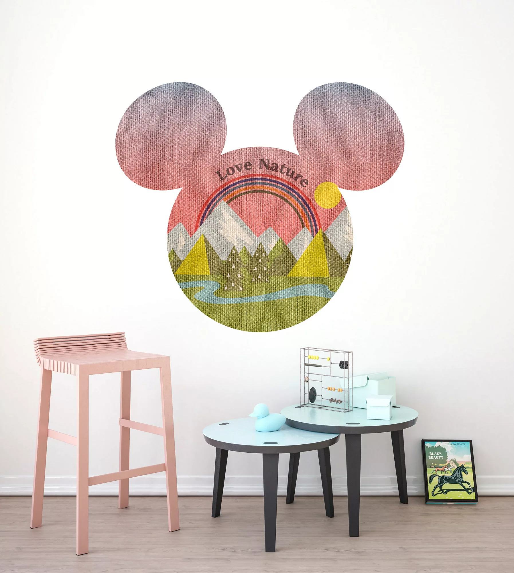 Disney Wandtattoo Mickey Mouse Rosa und Grün 127 x 127 cm 612716 günstig online kaufen