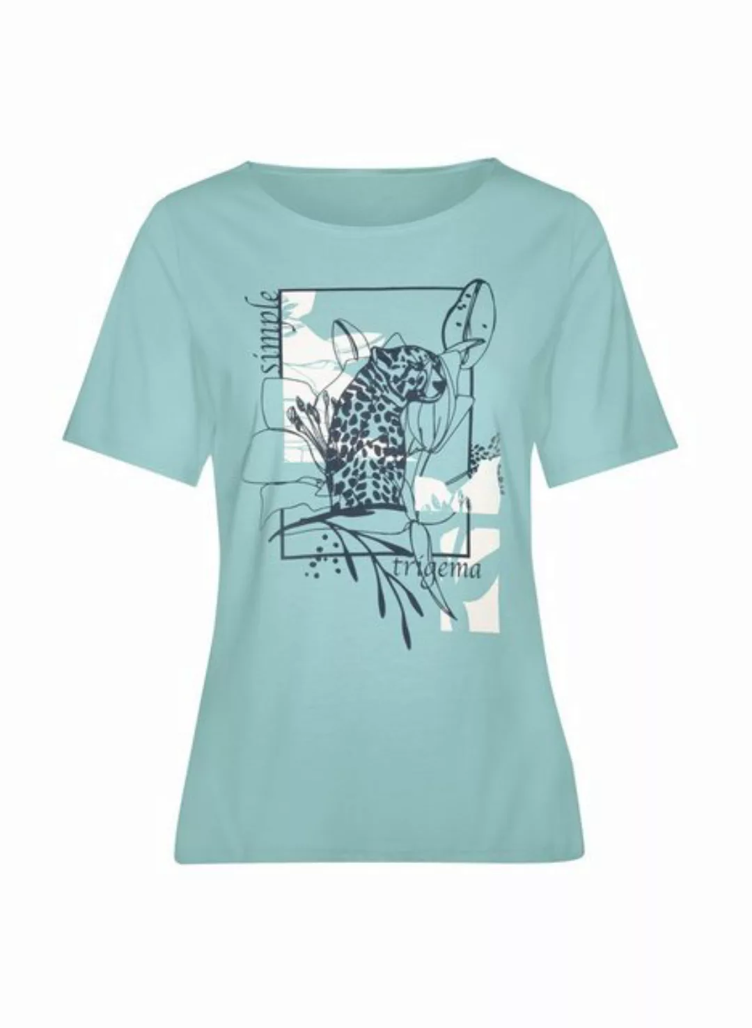 Trigema T-Shirt TRIGEMA T-Shirt mit floralem Leo-Print (1-tlg) günstig online kaufen