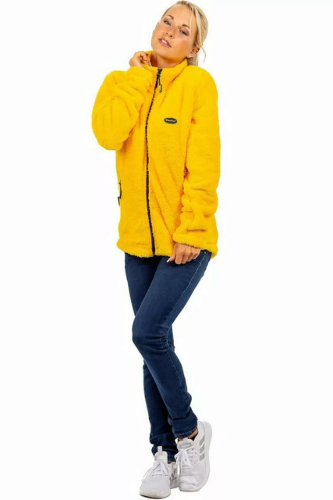 Reichstadt Fleecejacke Kuschelige Flauschige Jacke 22RSW002 Yellow 4XL mit günstig online kaufen