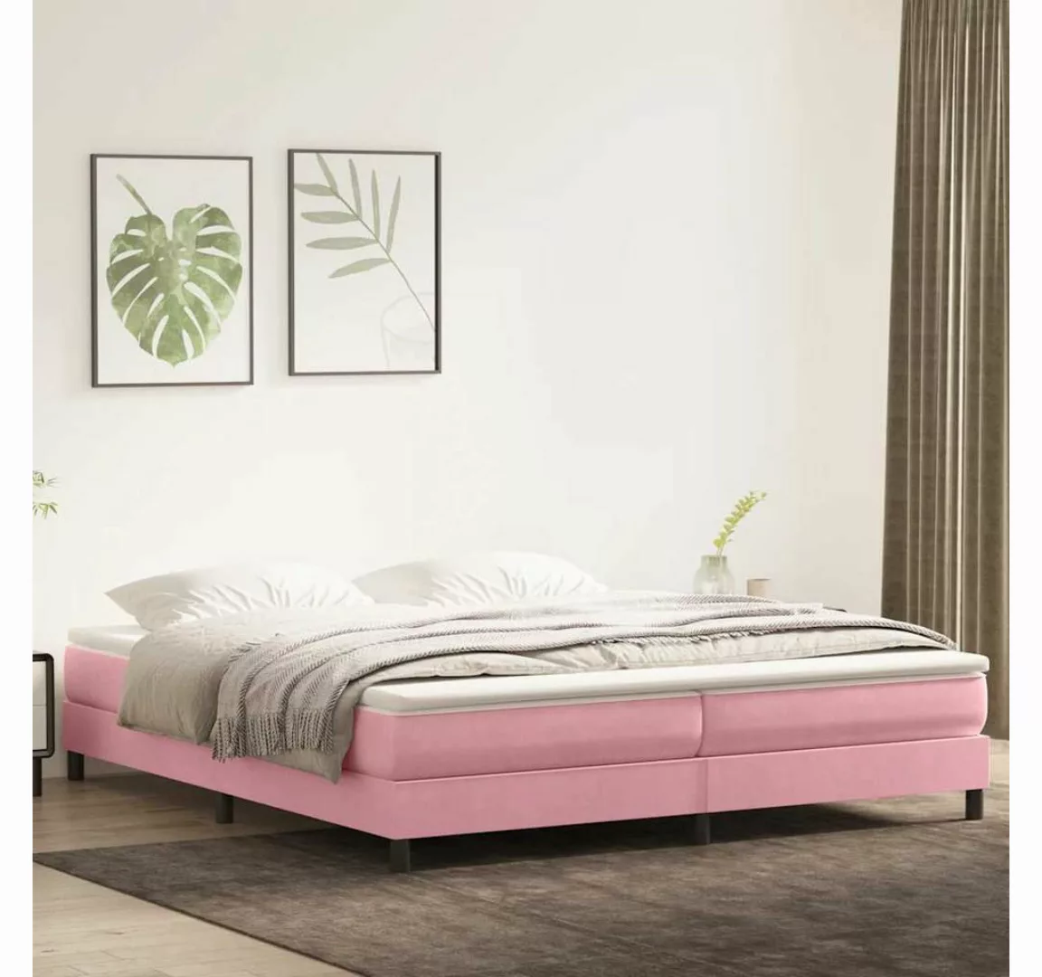 vidaXL Boxspringbett, Boxspringbett ohne Matratze Dunkelblau 200x220 cm Sam günstig online kaufen