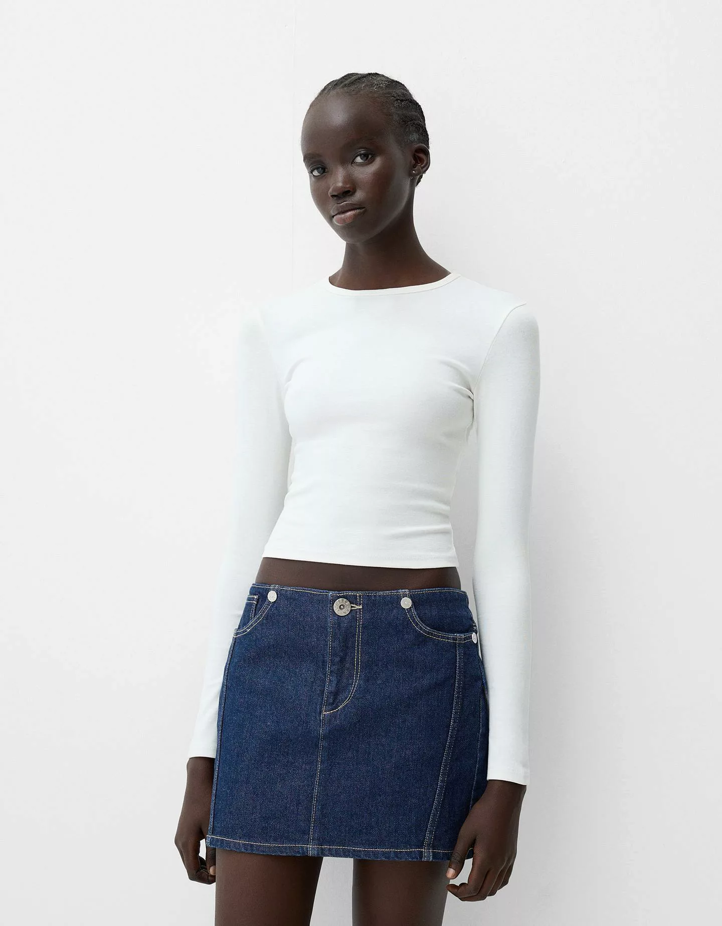 Bershka Mini-Jeansrock Damen Xs Marinenblau günstig online kaufen