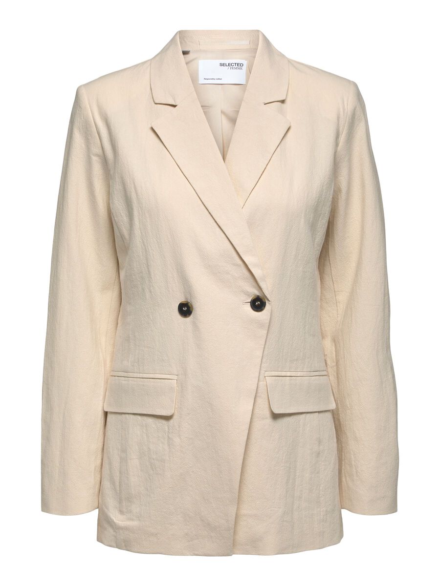 SELECTED Leinenmix Blazer Damen Beige günstig online kaufen