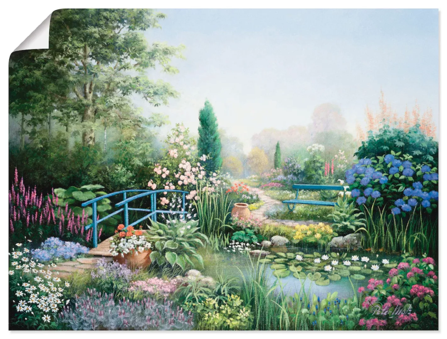 Artland Wandbild "Brücke der Liebe", Garten, (1 St.), als Leinwandbild, Pos günstig online kaufen