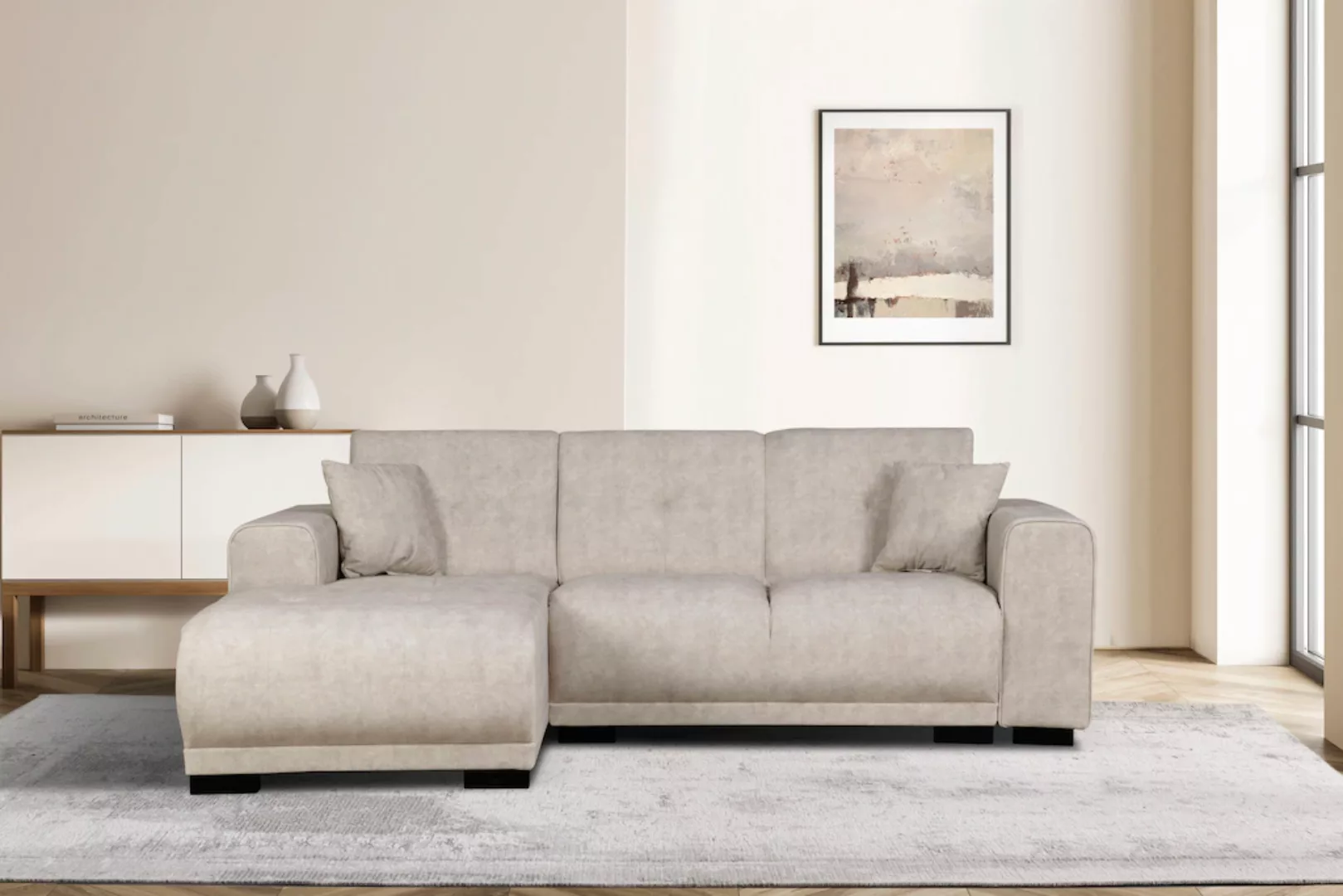Home affaire Ecksofa »Langeland L-Form«, incl. 2 Zierkissen, Recamiere wahl günstig online kaufen