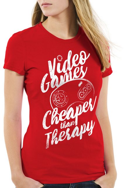 style3 T-Shirt Video Game Therapy gamer classic retro konsole sonic drive günstig online kaufen