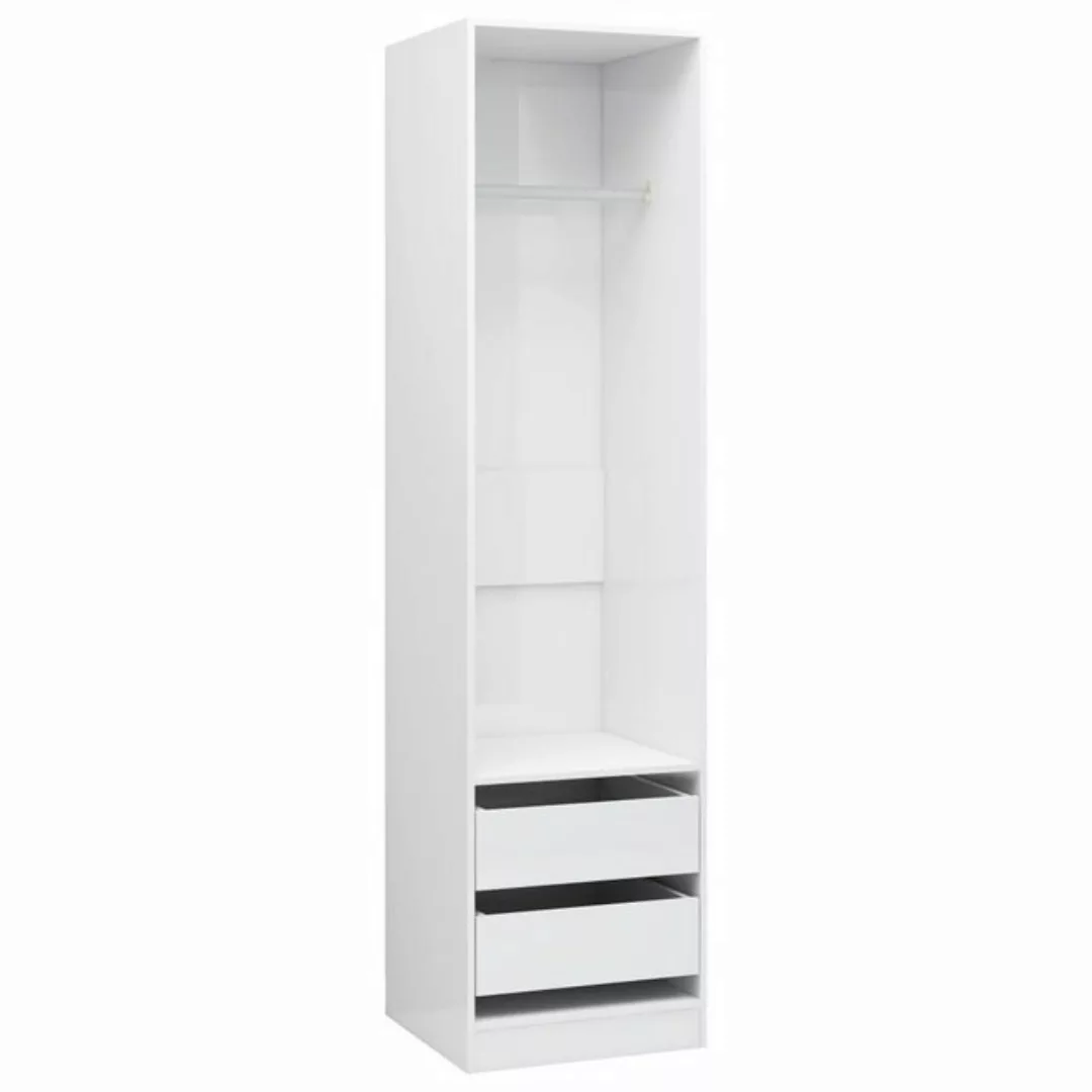 furnicato Kleiderschrank mit Schubladen Hochglanz-Weiß 50x50x200 cm günstig online kaufen