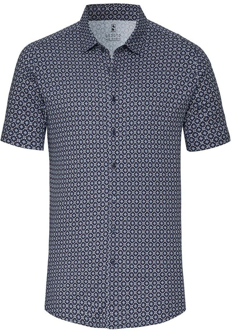 Desoto Short Sleeve Jersey Hemd Druck Navy  - Größe L günstig online kaufen
