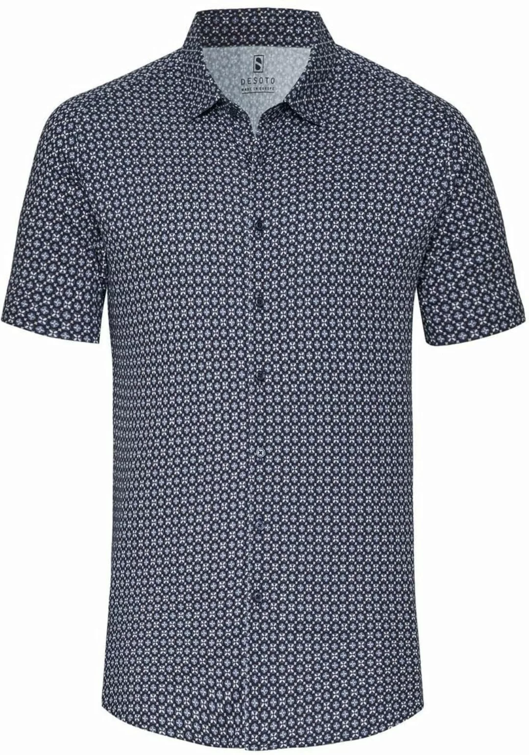 Desoto Short Sleeve Jersey Hemd Druck Navy  - Größe S günstig online kaufen
