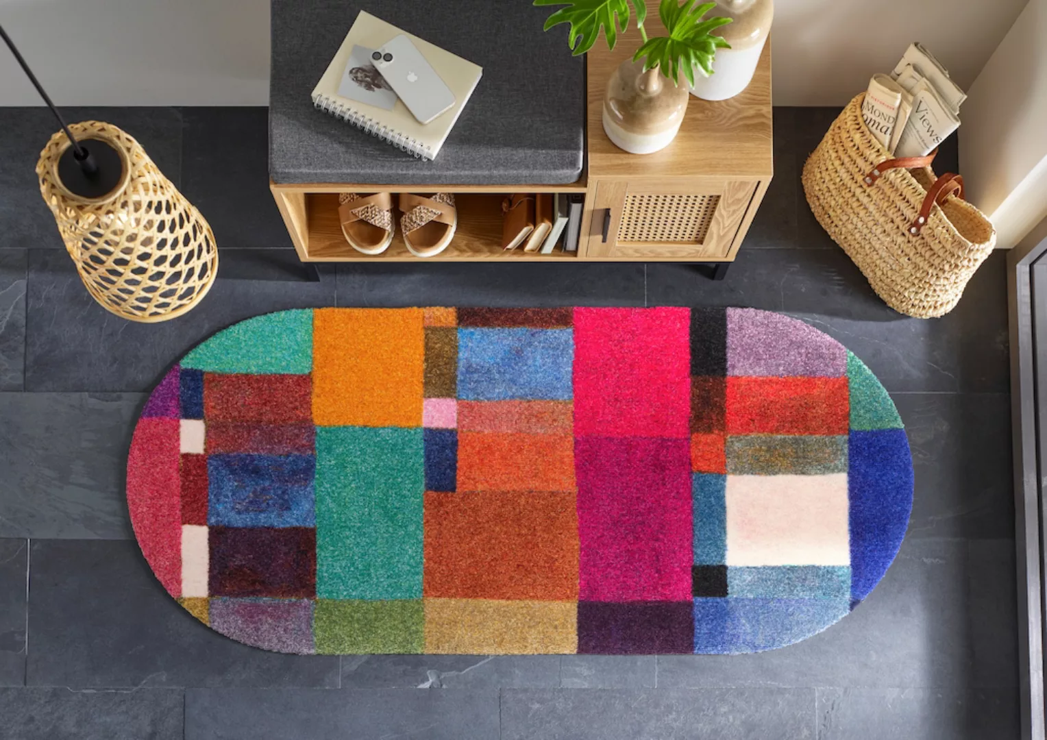 wash+dry by Kleen-Tex Teppich »Mosaique«, rechteckig, 9 mm Höhe günstig online kaufen