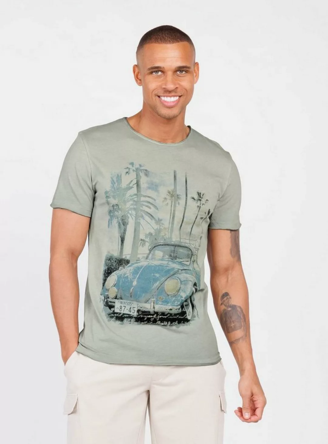 Key Largo T-Shirt MT00487 Palermo Hawaii Look Blumenmuster Rundhalsauschnit günstig online kaufen