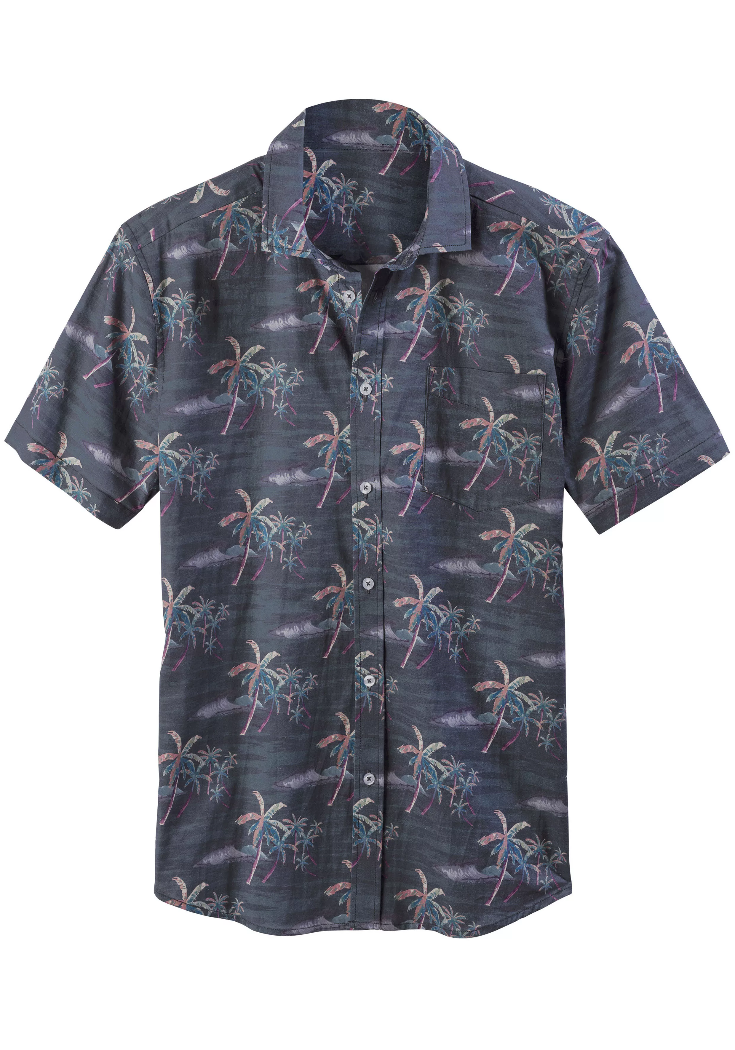 Beachtime Hawaiihemd Regular Fit, Kurzarm, Freizeithemd mit Palmenprint, re günstig online kaufen