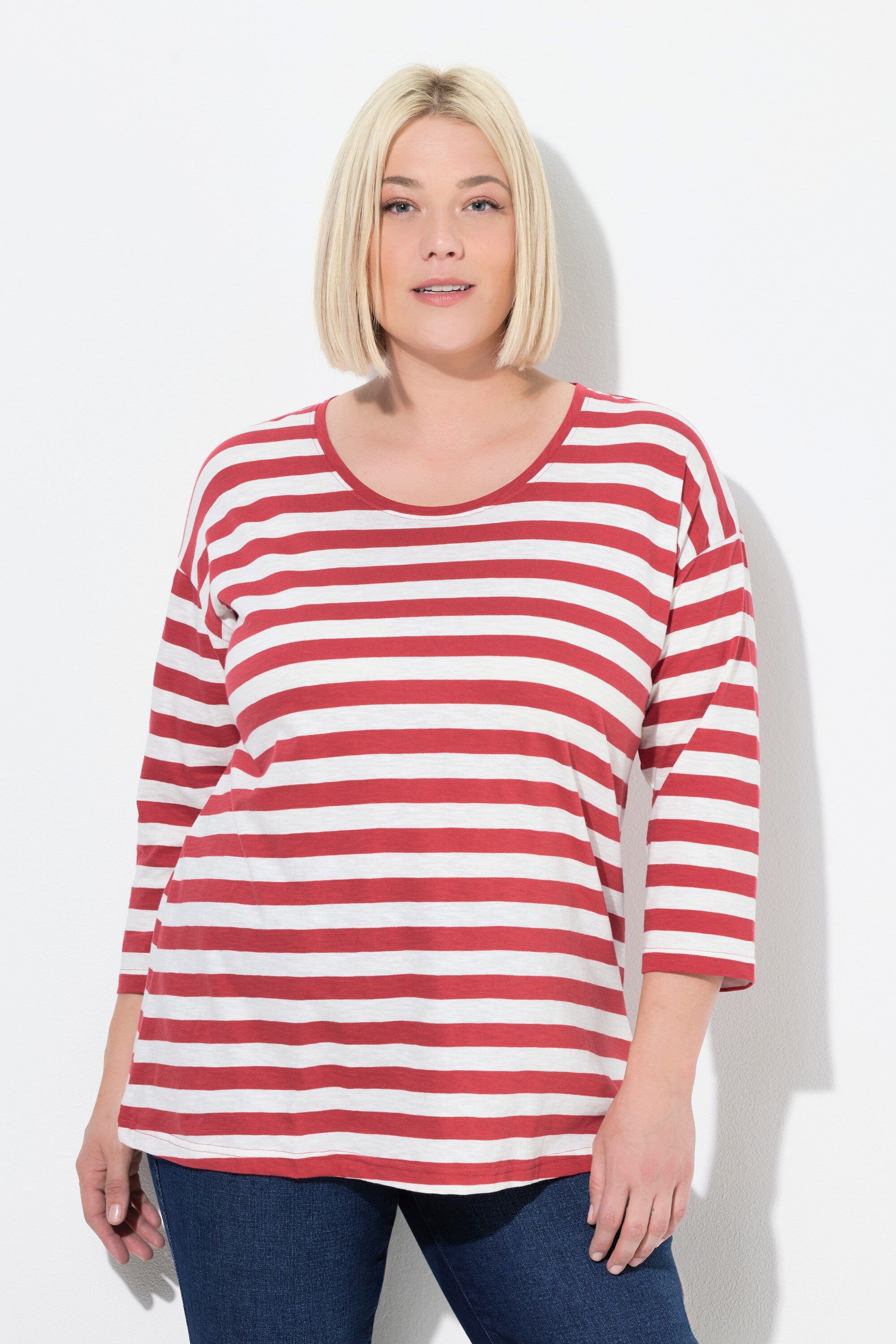 Ulla Popken T-Shirt Shirt Ringel Oversized günstig online kaufen