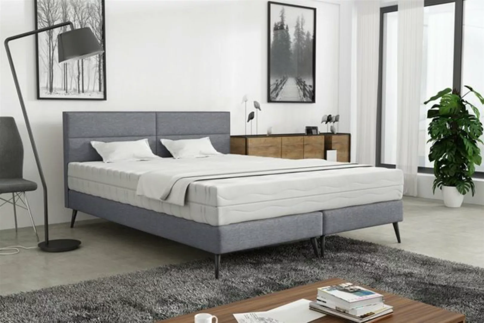 Fun Möbel Polsterbett Schlafzimmerbett BERGAMO in Stoff Gemma ohne Matratze günstig online kaufen