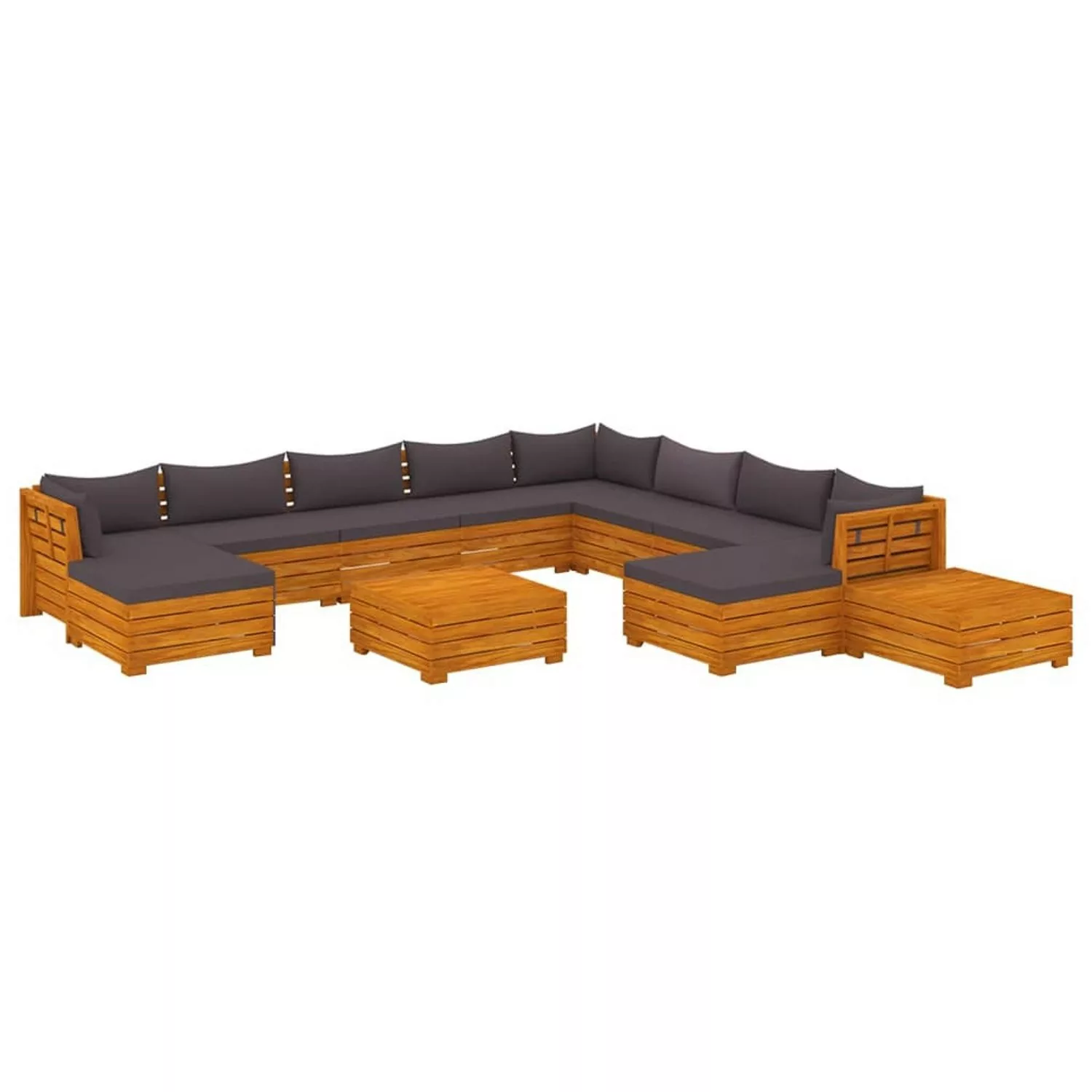 vidaXL 12-tlg Garten-Lounge-Set mit Kissen Massivholz Akazie Modell 3 günstig online kaufen