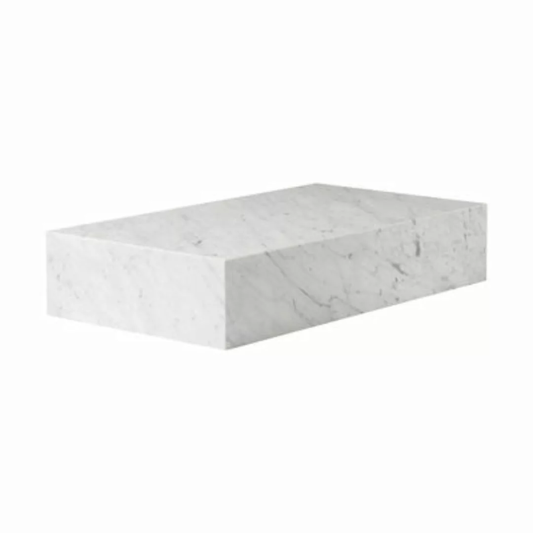 Couchtisch Plinth Grand stein weiß / Marmor - 137 x 76 cm x H 28 cm - Audo günstig online kaufen