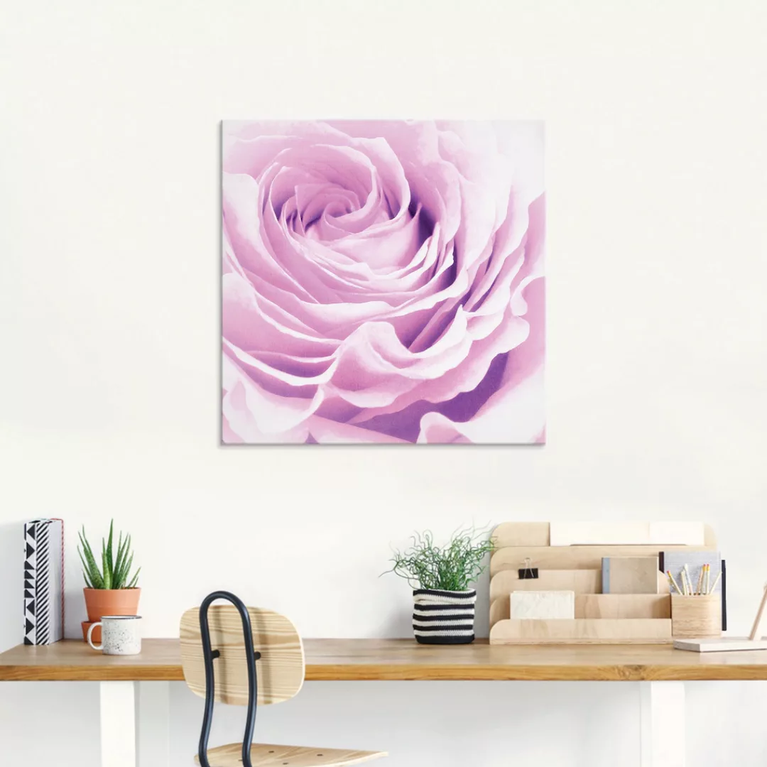 Artland Glasbild »Pastell Rose«, Blumen, (1 St.) günstig online kaufen