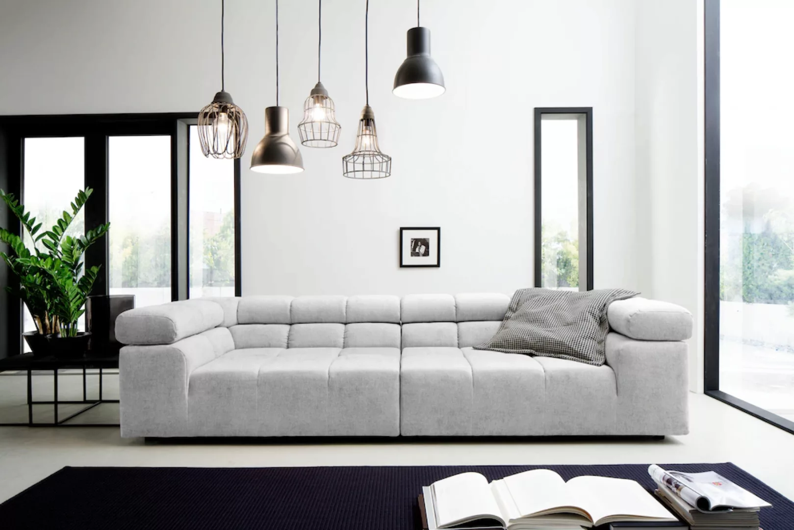 INOSIGN Big-Sofa »Ancona B/T/H: 290/110/70 cm«, auffällige Steppung, inkl. günstig online kaufen