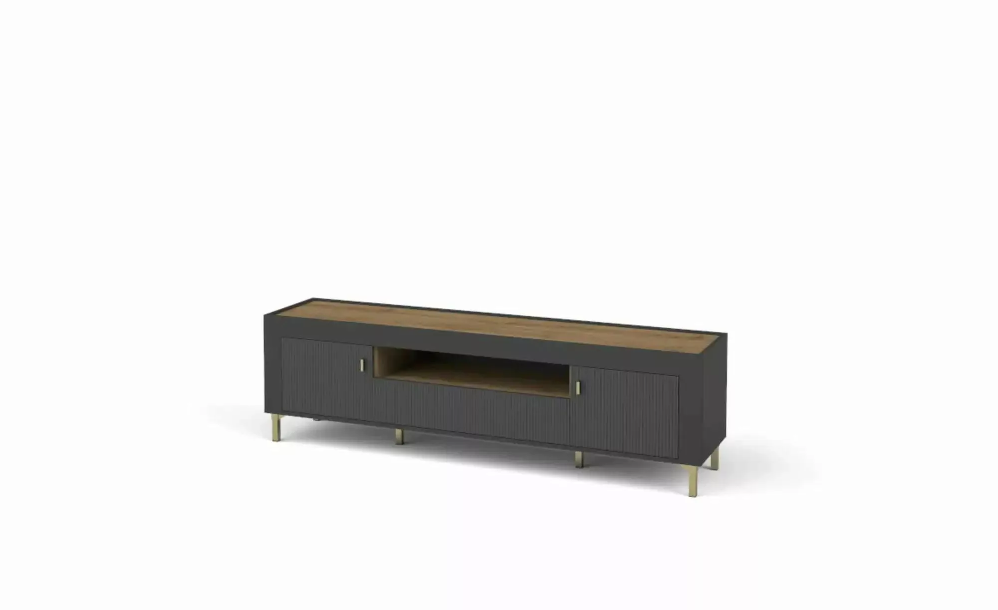 Lowboard  Mossa ¦ schwarz ¦ Maße (cm): B: 177 H: 52 Kommoden & Sideboards > günstig online kaufen