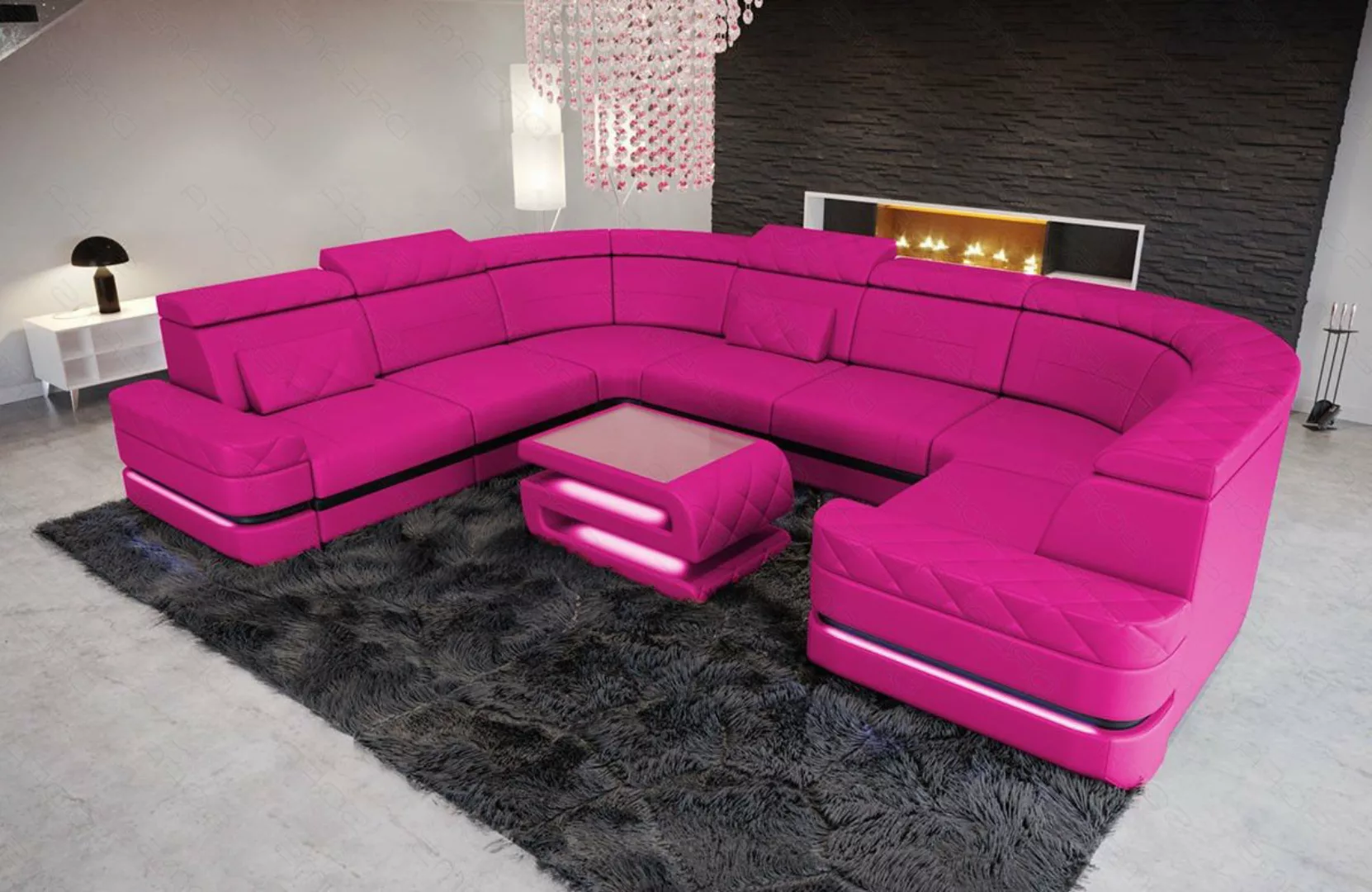 Sofa Dreams Wohnlandschaft Ledersofa Positano u Form Mini, Designersiofa, S günstig online kaufen