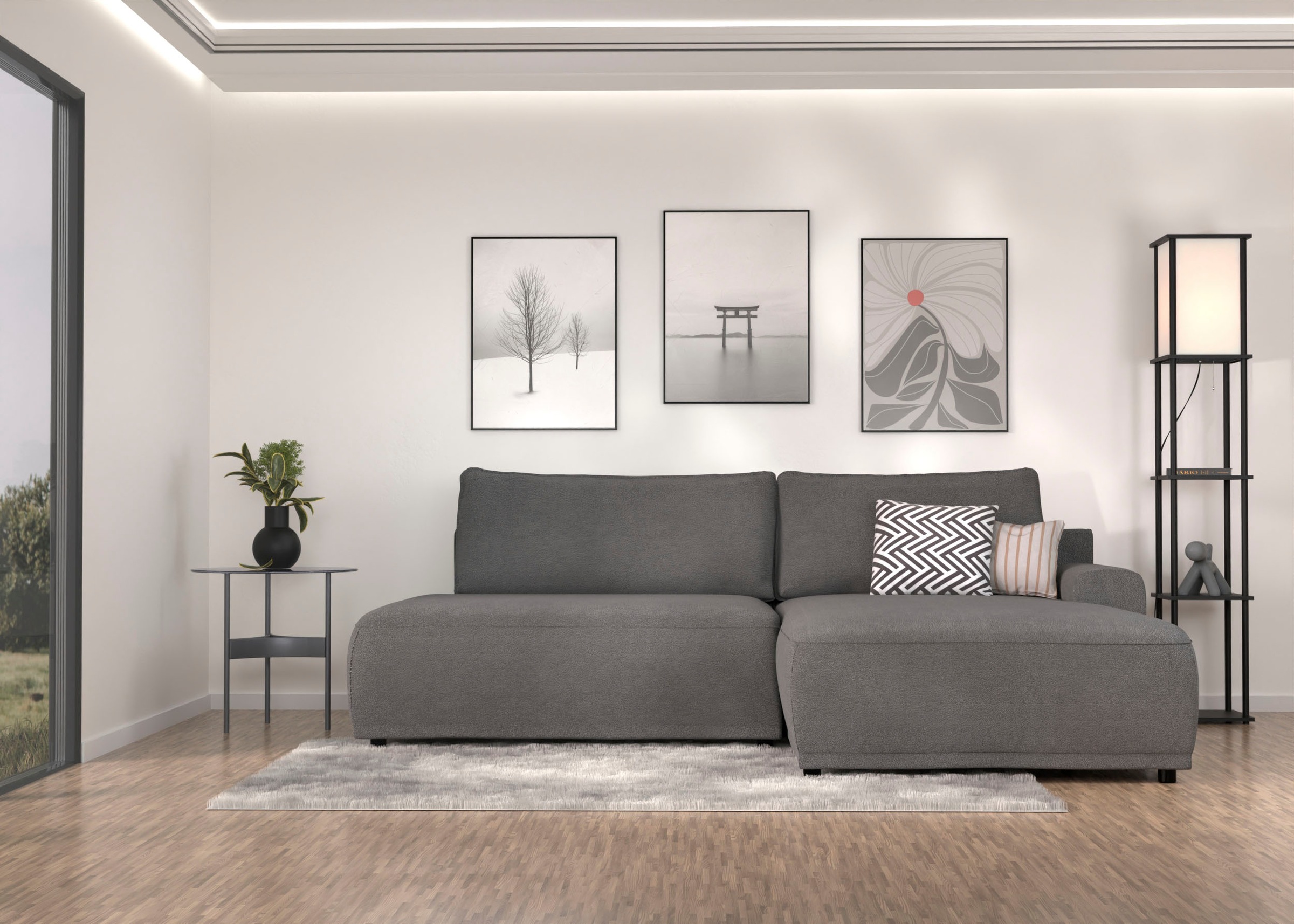 TRENDMANUFAKTUR Ecksofa "Fordon II, Schlafsofa mit Bettkasten, Couch in L-F günstig online kaufen