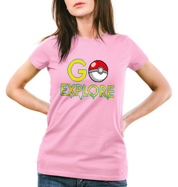 style3 T-Shirt Go Explore poke game app team Pokemon pikachu pokespot arena günstig online kaufen