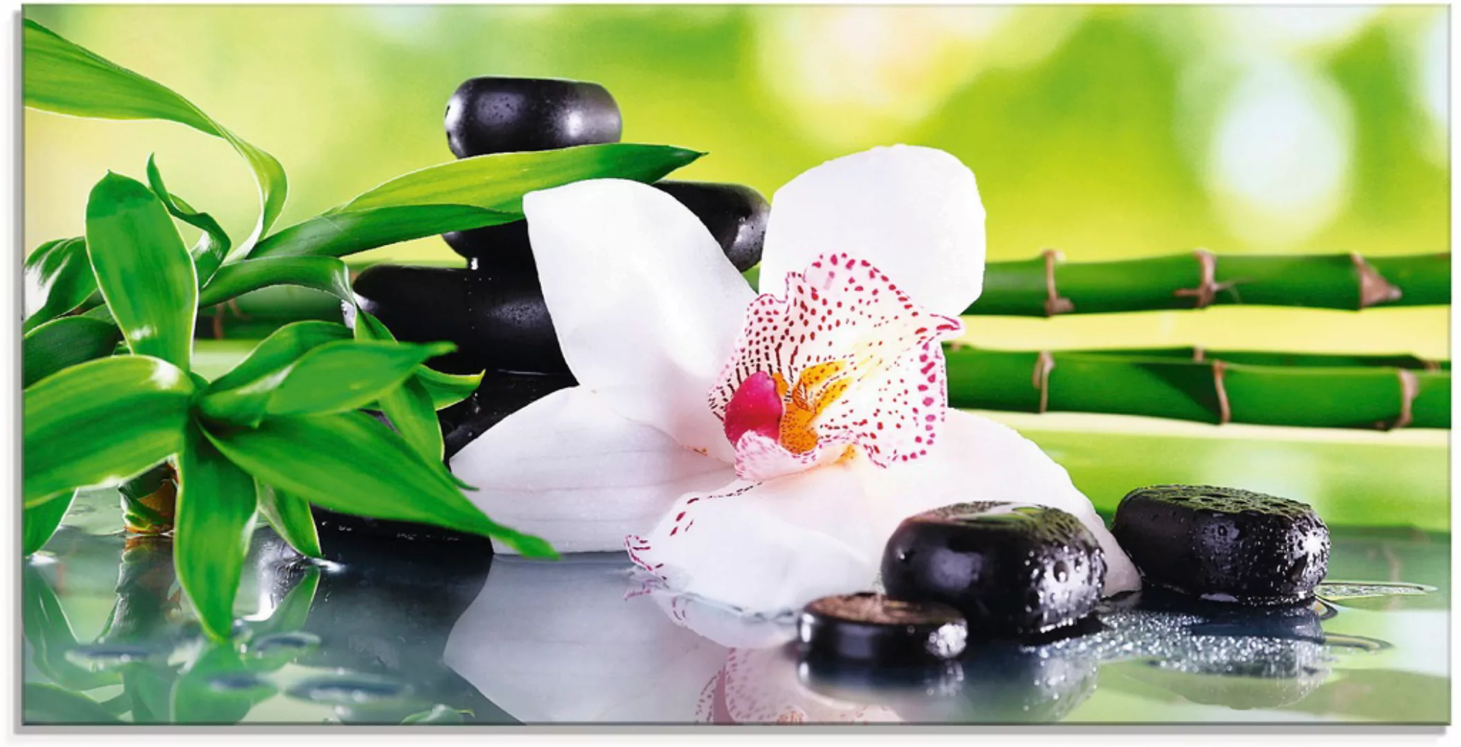 Artland Glasbild "Spa Steine Bambus Zweige Orchidee", Zen, (1 St.), in vers günstig online kaufen
