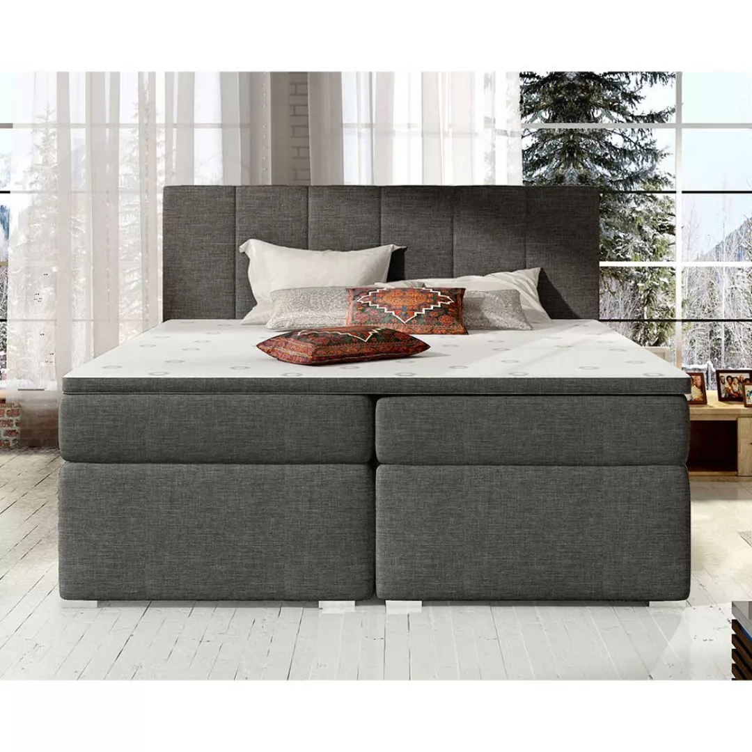 Boxbett Doppelbett in modernem Design aus Webstoff günstig online kaufen