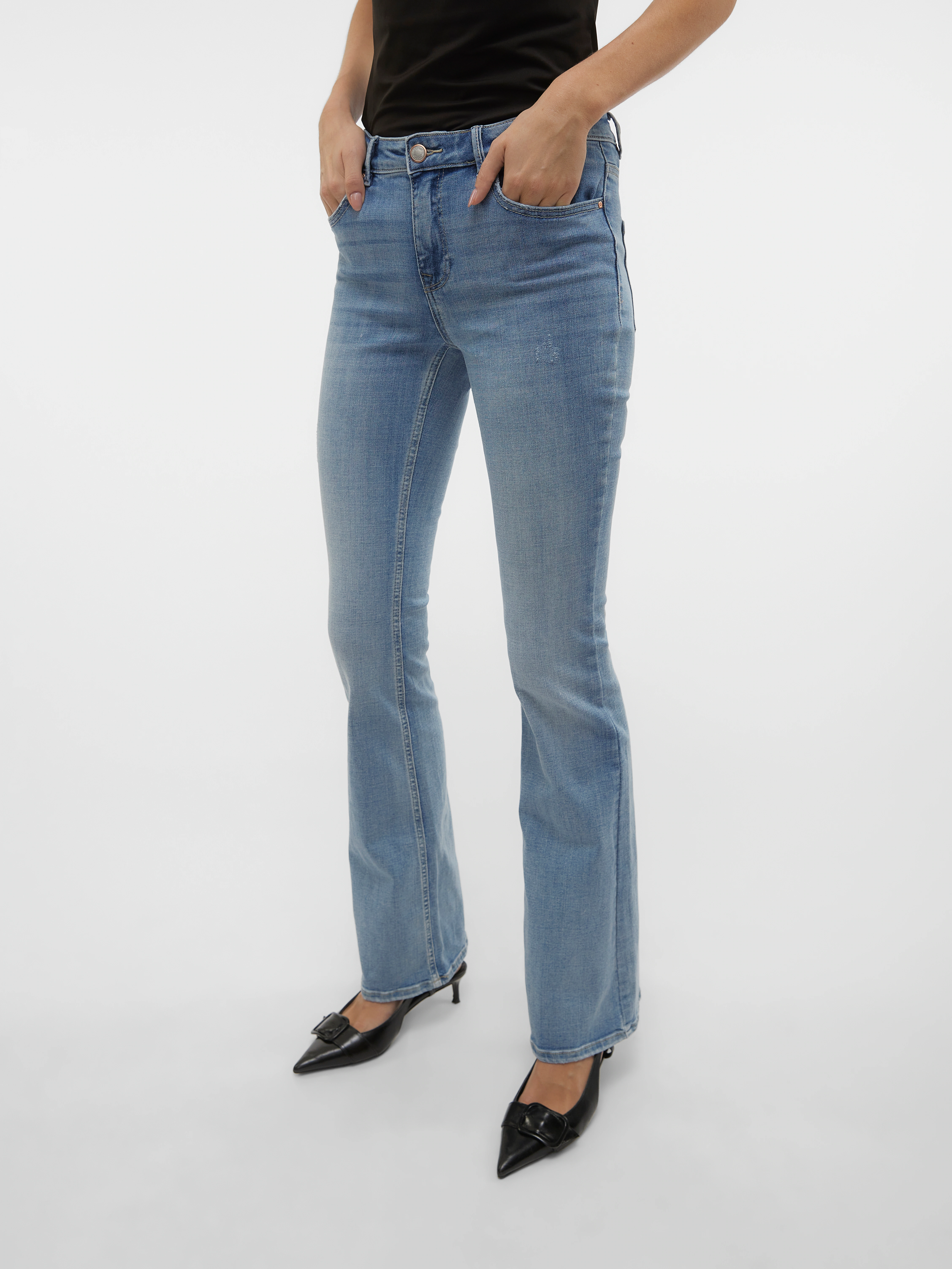 Vero Moda Bootcut-Jeans "VMFLASH MR FLARED JEANS LI371 GA NOOS" günstig online kaufen