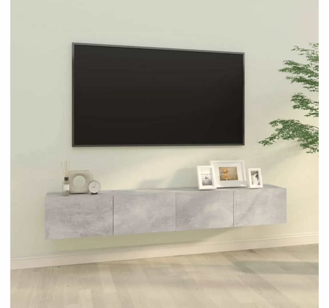 vidaXL TV-Schrank TV-Wandschränke 2 Stk Betongrau 100x30x30 cm Holzwerkstof günstig online kaufen