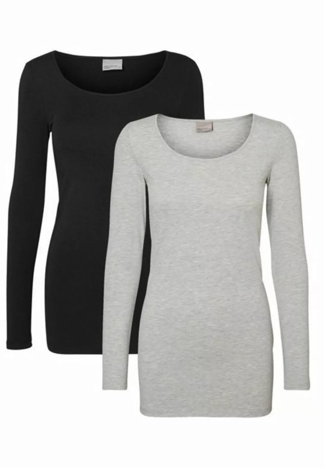 Vero Moda T-Shirt Dünnes Langarm Shirt 2-er Stück Set VMMAXI (2-tlg) 5185 i günstig online kaufen