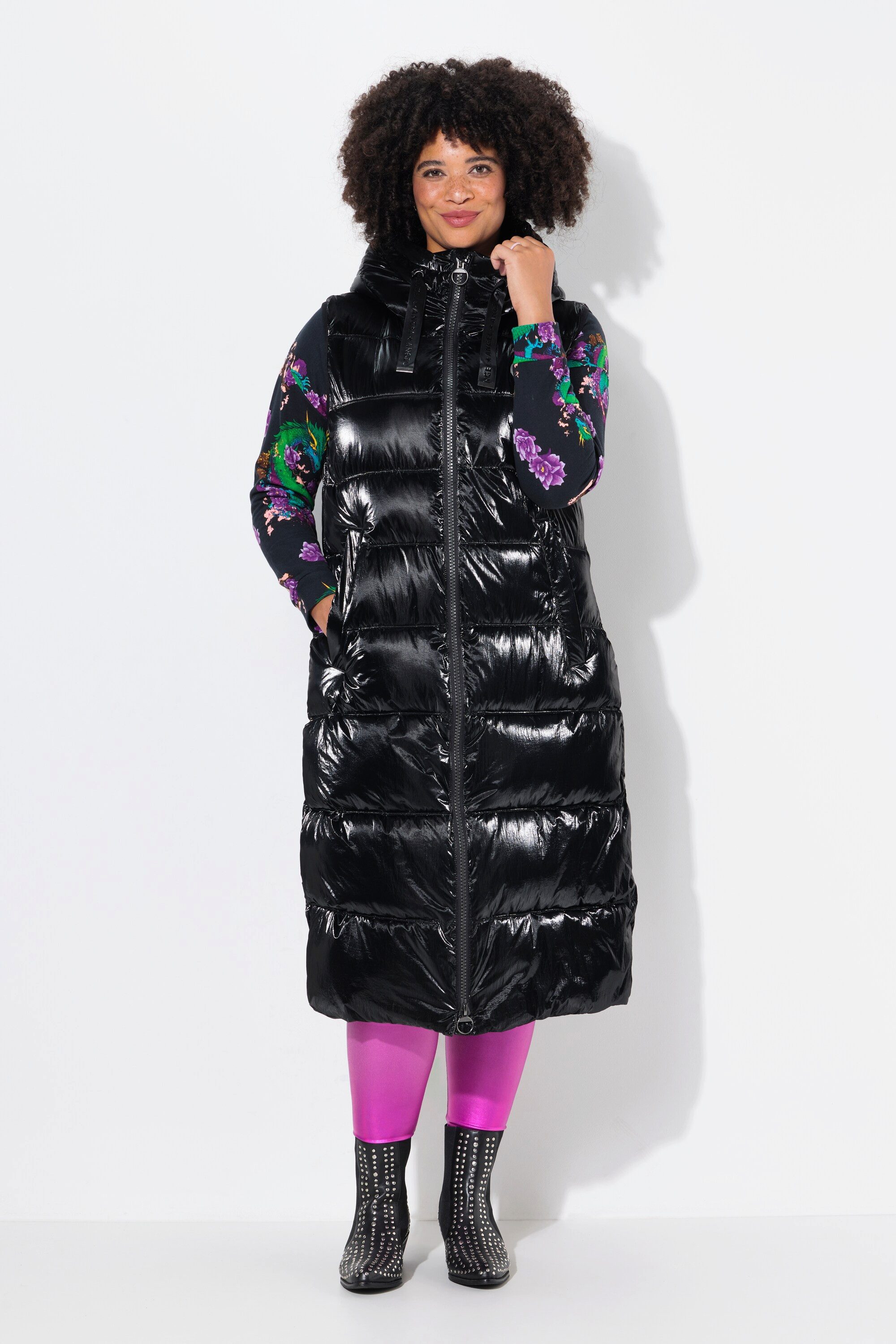 Angel of Style Steppweste Long-Steppweste Lack-Optik günstig online kaufen