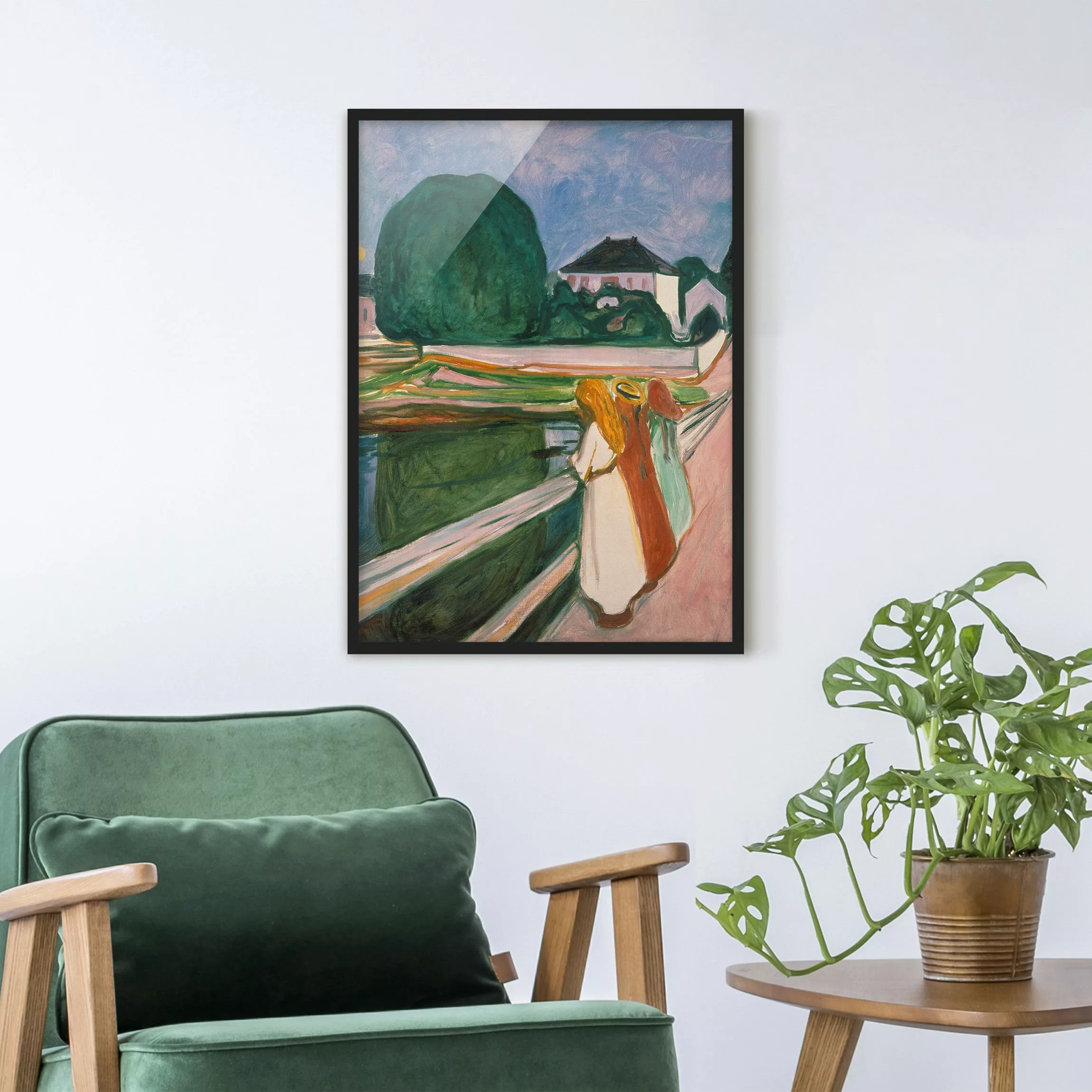 Bild mit Rahmen Kunstdruck - Hochformat Edvard Munch - Weiße Nacht günstig online kaufen