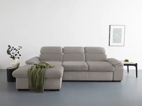 COTTA Ecksofa "Lola L-Form", (Set, mit Hocker), mit Hocker & Kopfteilfunkti günstig online kaufen