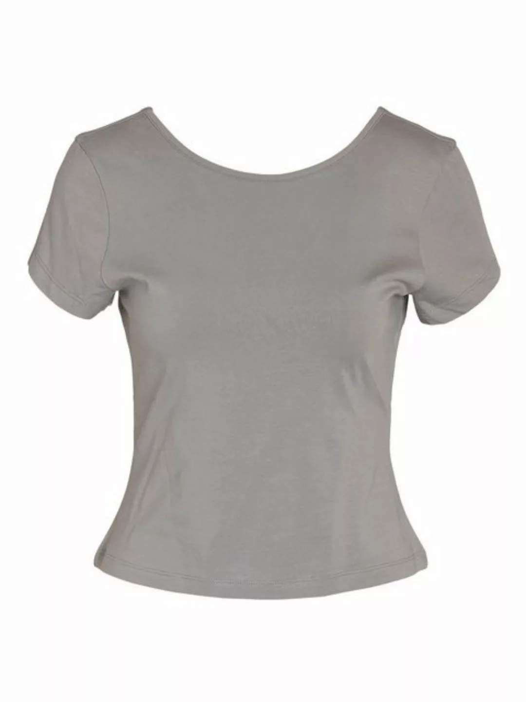 Noisy may Shirttop Top enger Schnitt Rundhals Kappenärmel 7914 in Grau günstig online kaufen