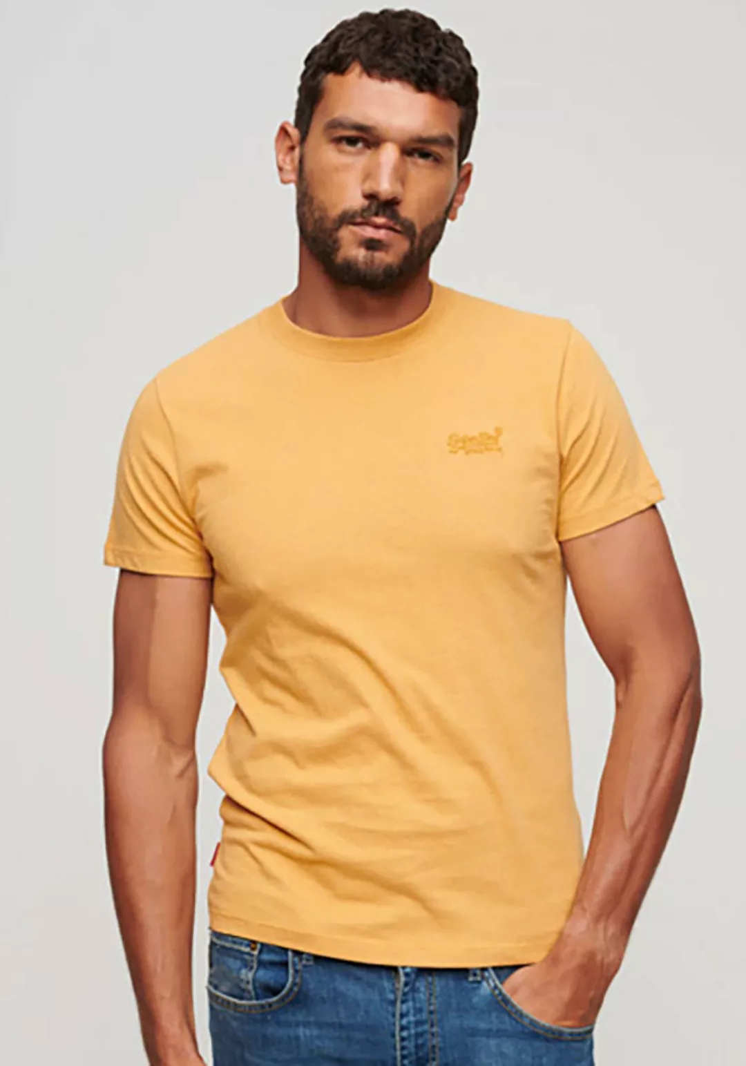 Superdry Vintage Logo Embroided Kurzarm T-shirt 2XL Ochre Marl günstig online kaufen