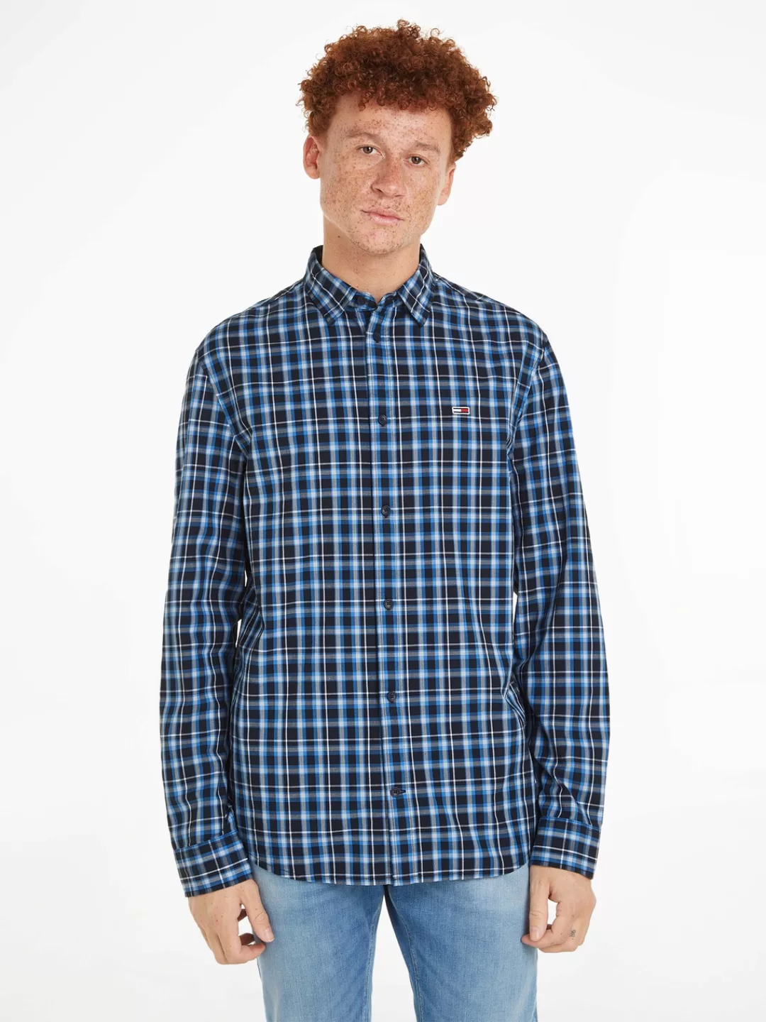 Tommy Jeans Karohemd TJM REG ESSENTIAL CHECK SHIRT mit Logostickerei günstig online kaufen