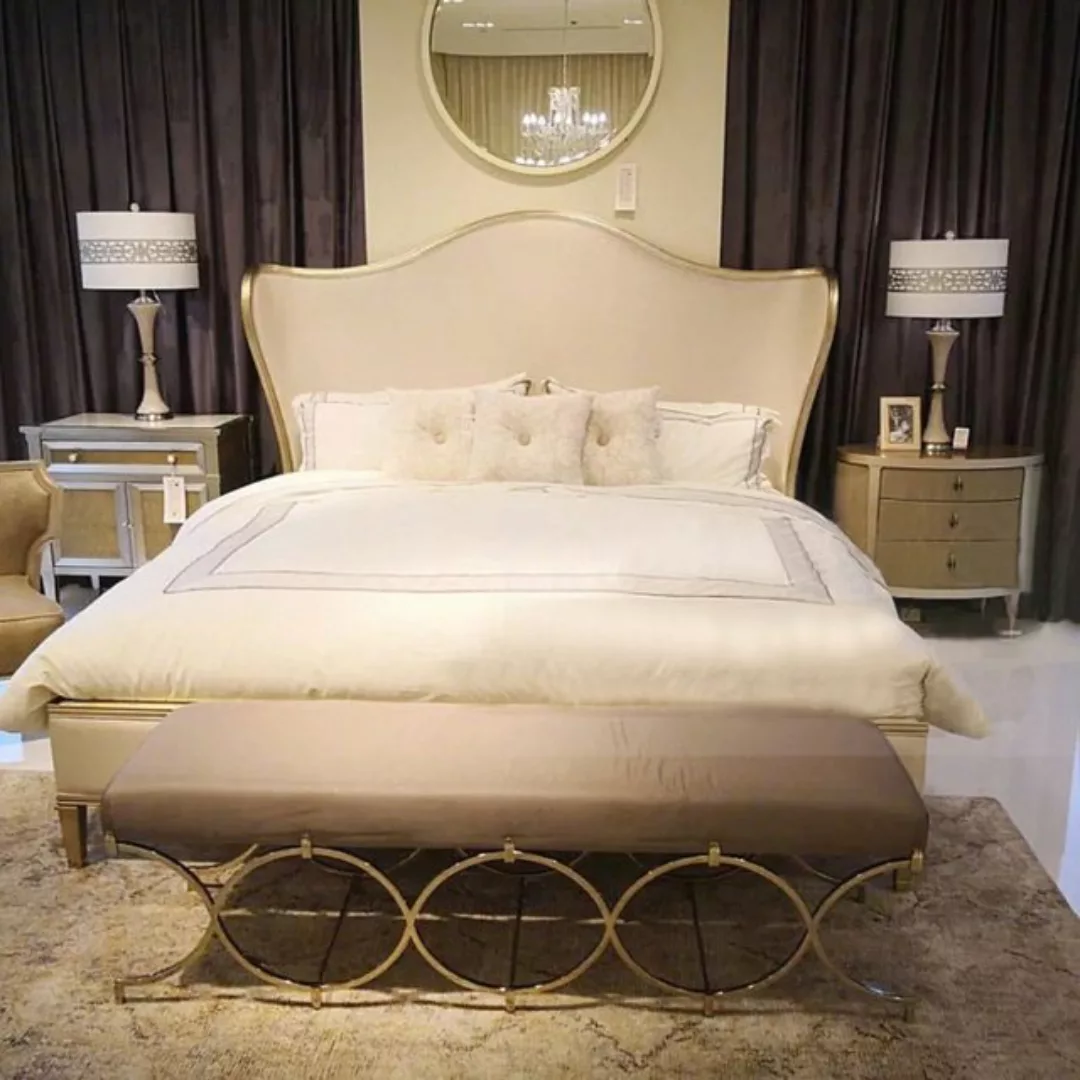 JVmoebel Bett, Bett Design Luxus Textil Betten Leder Modernes Schlafzimmer günstig online kaufen