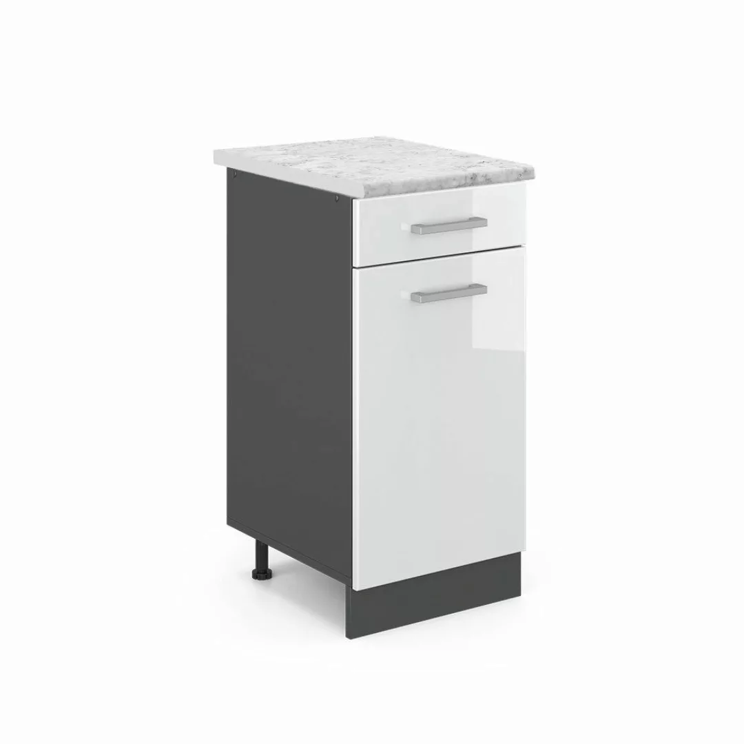 Vicco Unterschrank R-Line, Weiß Hochglanz/Anthrazit, AP günstig online kaufen