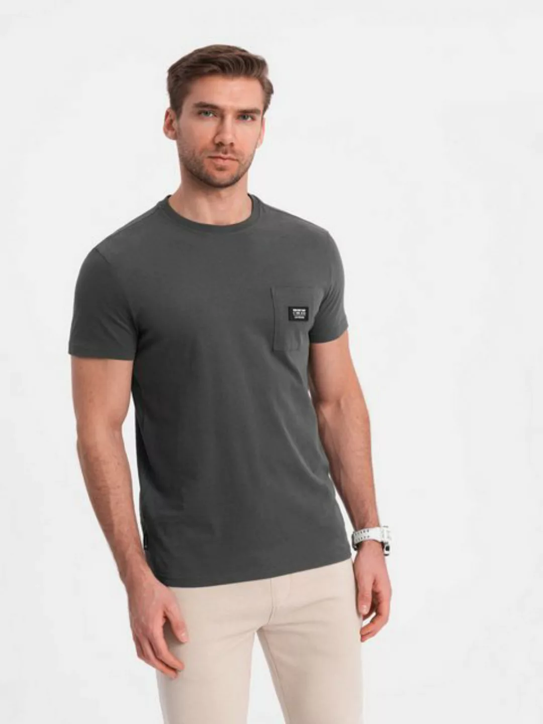 OMBRE T-Shirt Casual Herren-T-Shirt mit aufgesetzter Tasche günstig online kaufen